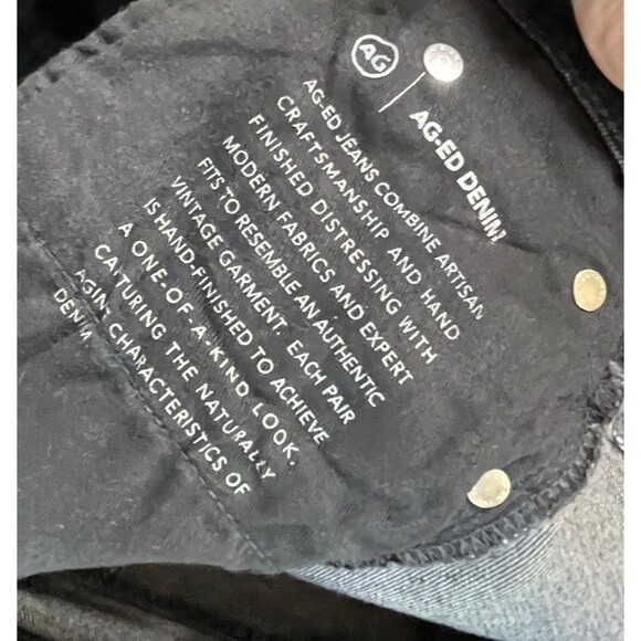 AG Adriano Goldschmied Saige High Rise Straight Jeans Black Size 28 Inseam 26 - Picture 12 of 16